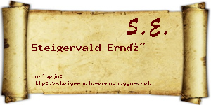 Steigervald Ernő névjegykártya