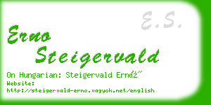 erno steigervald business card